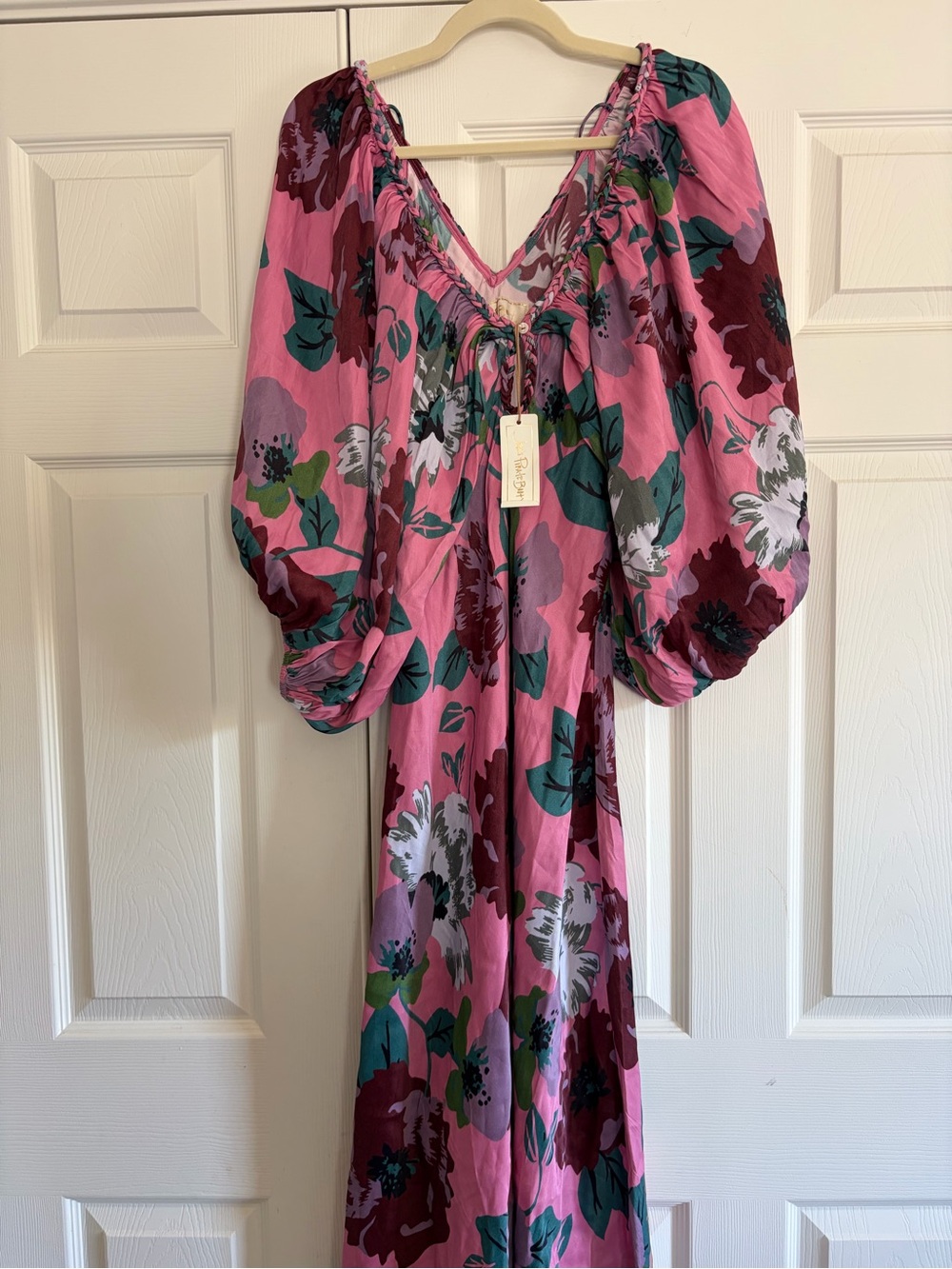Jen's Pirate Booty Pink Floral Midi Dress